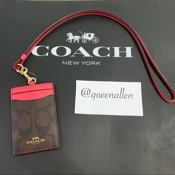 Coach Accessories - 👄Coach ID Lanyard- Strawberry👄